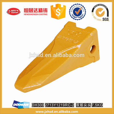 type casting spare parts DH300 excavator backhoe bucket rock teeth 2713Y1219RC