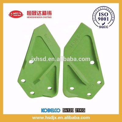 Durable 4 holes green color machinery engineering&construction parts bucket side cutter for SK120 excavator spare parts on sale