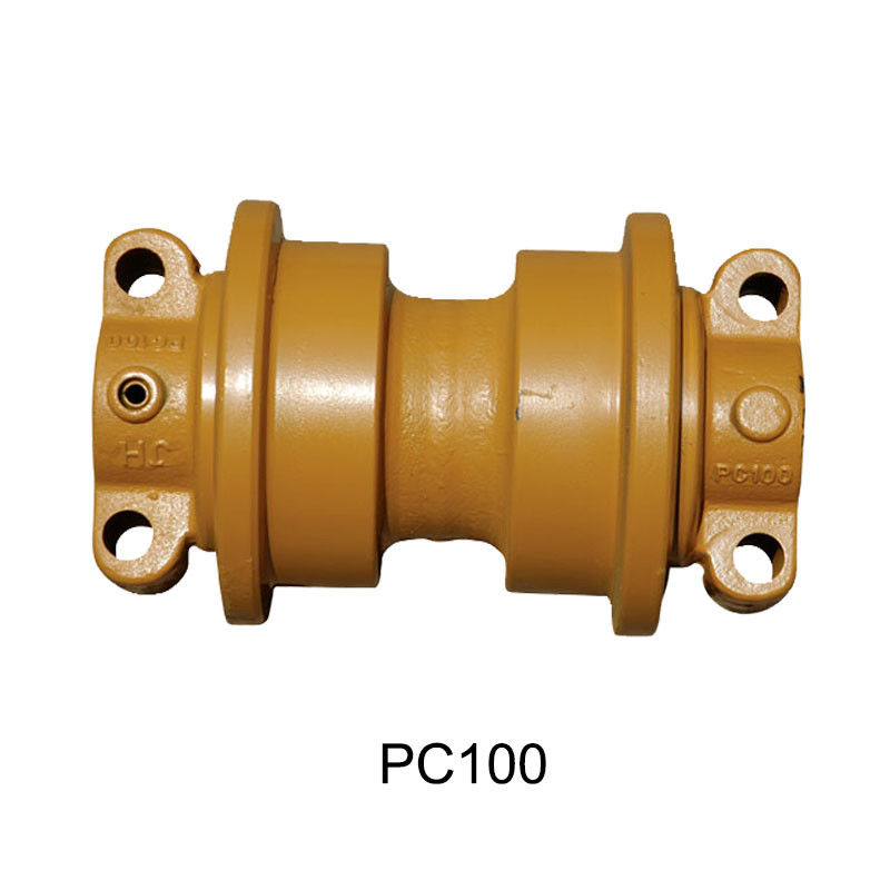 Yellow Smooth Finish Bulldozer Track Roller Pc100
